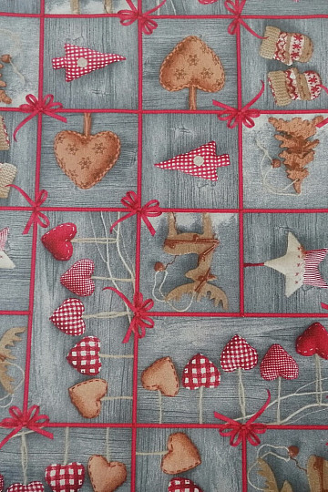 Decorative fabric COUNTRY Christmas gray