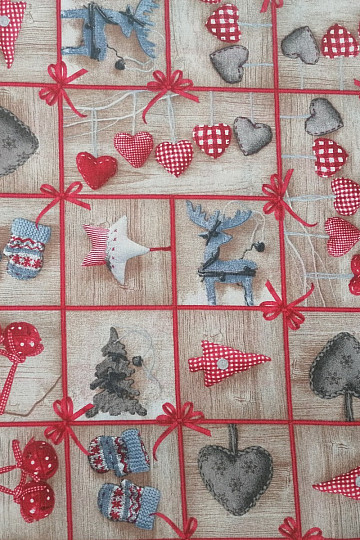 Decorative fabric COUNTRY Christmas brown