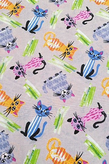 Decorative fabric CATS MULTICOLOR