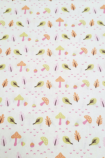 Decorative fabric MUSHROOMS pink