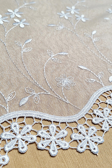 Embroidered curtain 705 WHITE