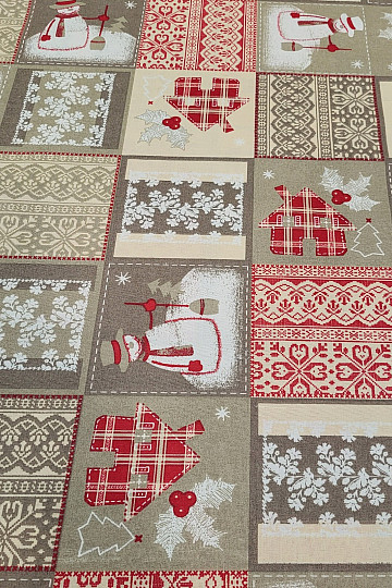 Christmas decorative fabric SNOWMAN I