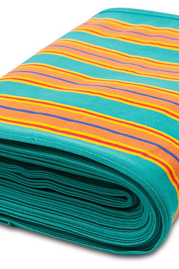 LEATHER FABRIC Linda - turquoise stripes