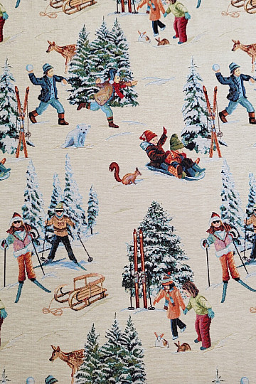 Tapestry fabric SKIERS