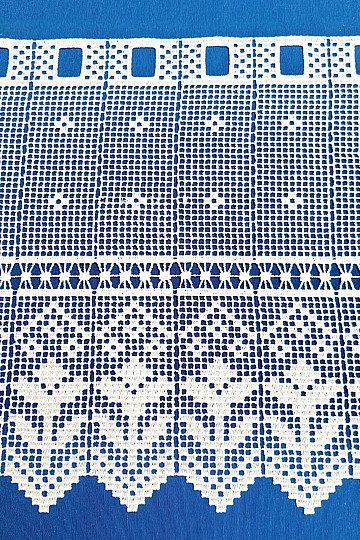 Crocheted stained glass curtain Gerster 11291 white