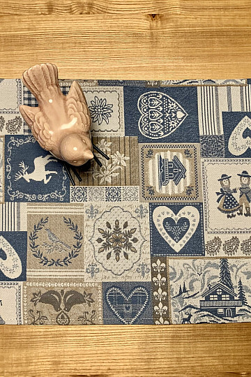 Placemat PATCHWORK HEART blue