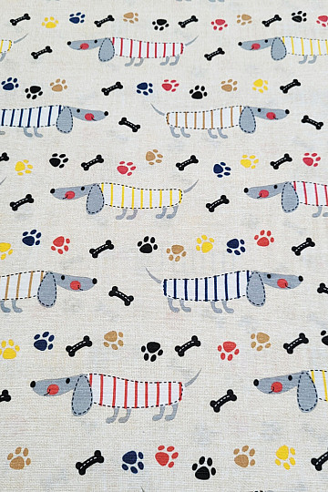 Decorative fabric DACHSHUND MORRIS gray