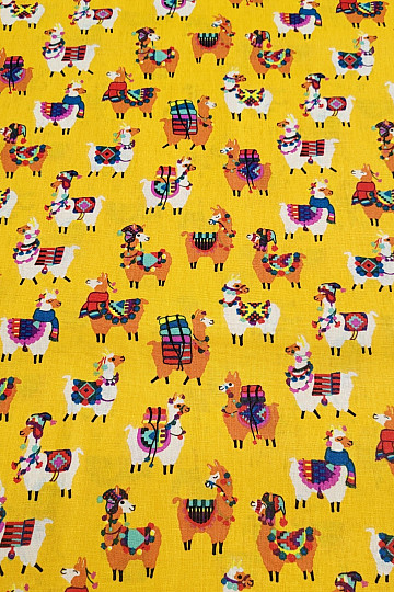 Decorative fabric LAMA yellow
