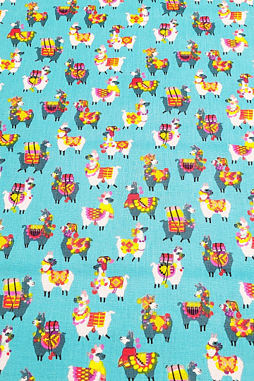 Decorative fabric LAMA turquoise