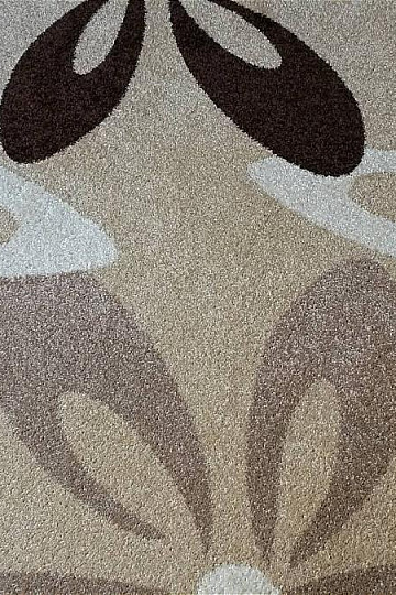 Round carpet KARMEL flower beige