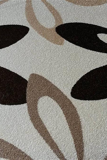 Round carpet KARMEL flower cream