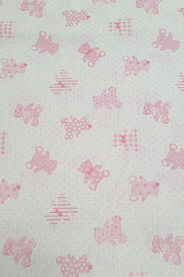 Cotton fabric BABY TEDDY pink