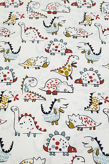 Cotton fabric DINOSAURS