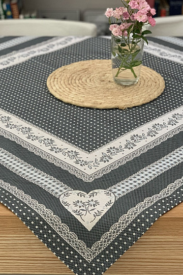 Tapestry tablecloth and shawl SELSKÁ JIZBA gray