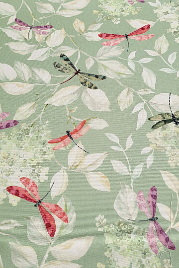 Decorative fabric ROSETO DRAGONFLY gray-green