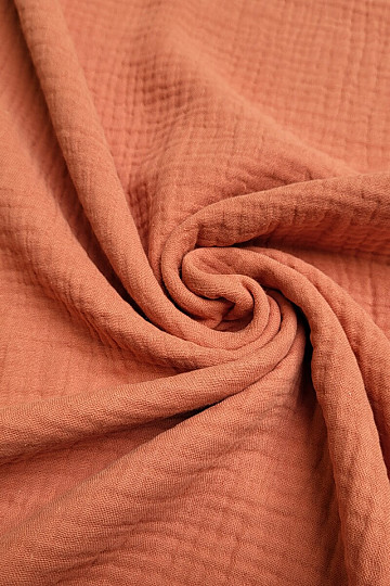 Cotton fabric GAZE marsala