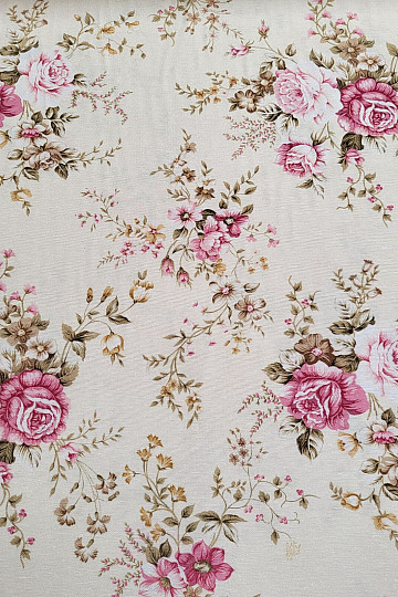 Decorative fabric ROSE RAKEL white