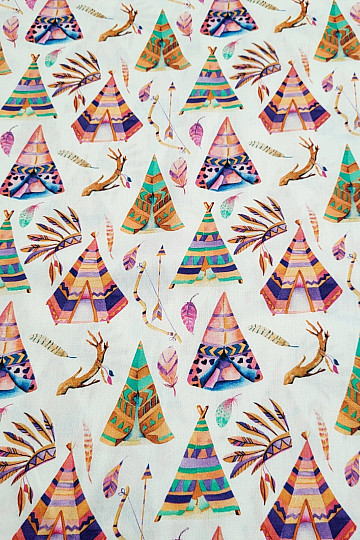 Children&#39;s cotton satin TEEPEE digital print