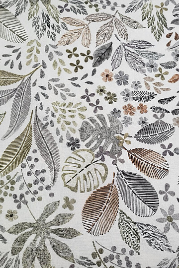 Decorative fabric Leaves MELIA brown