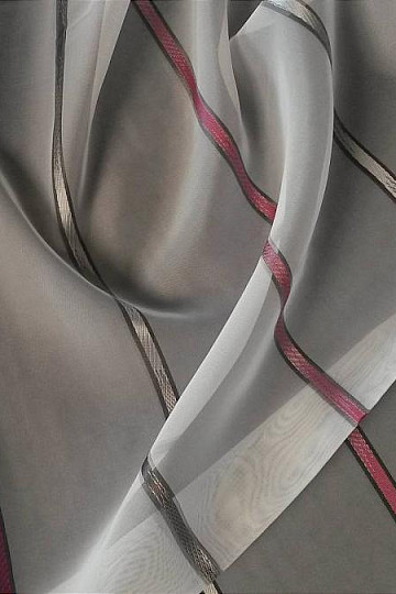 Voile curtain grey-purple stripe