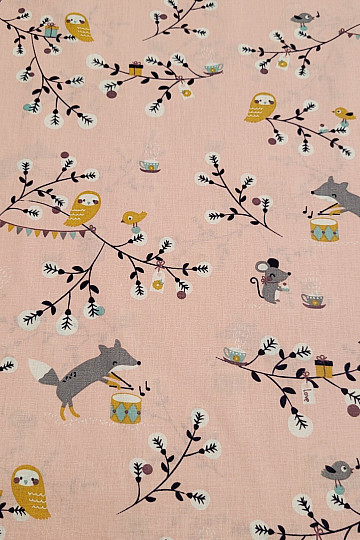 Cotton fabric FOX rose