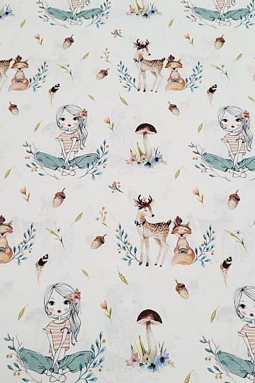 Cotton fabric EMA IN THE FOREST