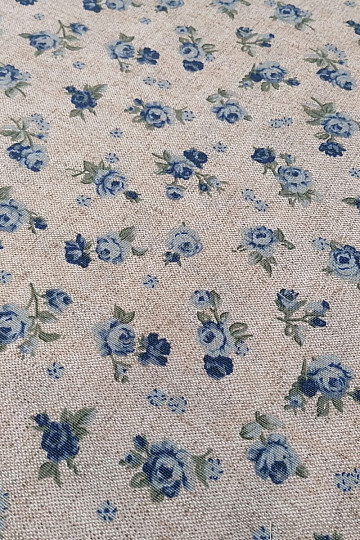 Decorative fabric ROSES blue