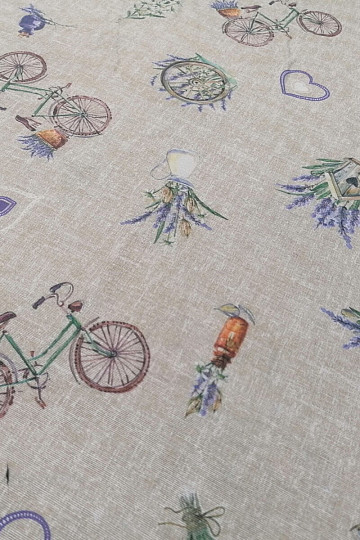 Decorative fabric LAVENDER BICYCLE 2