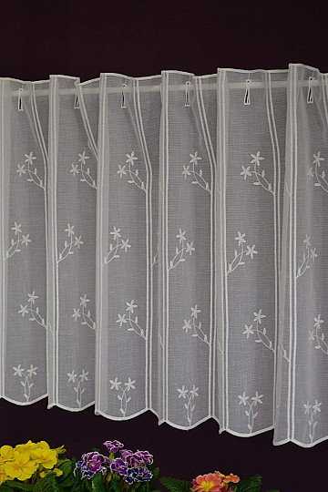 Brise-bise woven curtain FLOWER Gerster 11565