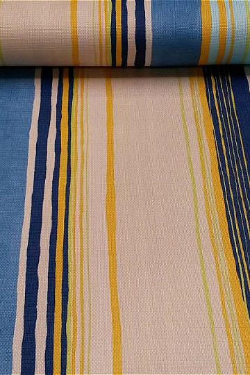 Decorative fabric Stripe blue-yellow 140 cm