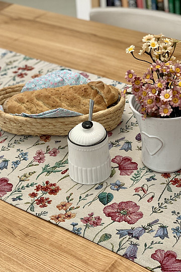 Tapestry tablecloth and scarf BLOOMING MEADOW