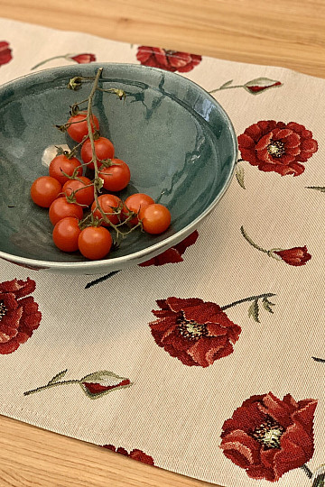 Tapestry tablecloth WOLF POPPY