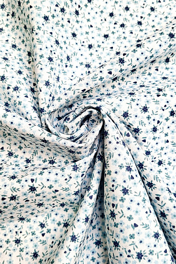 Cotton fabric TOMETA flower blue