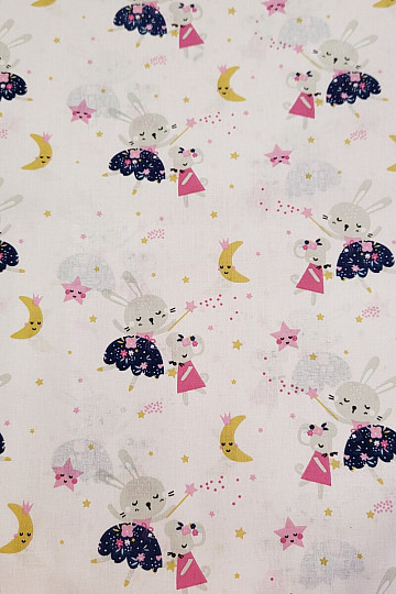 Cotton fabric PINK MICE