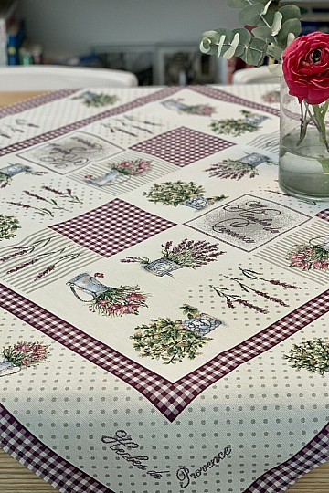 Tapestry tablecloth and scarf FLOWERS FROM PROVENCE