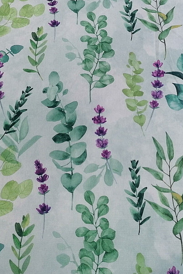 Decorative fabric LEAVES green