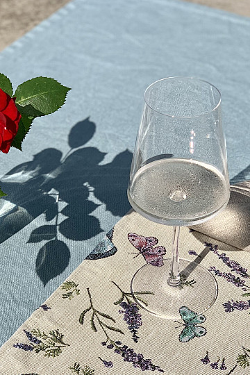 Tapestry tablecloth, Lavender scarf 5