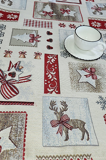 Tapestry tablecloth and scarf COUNTRY CHRISTMAS