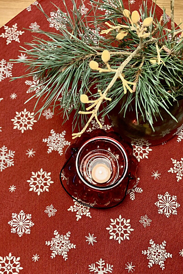 Tapestry tablecloth and scarf RED FLAG