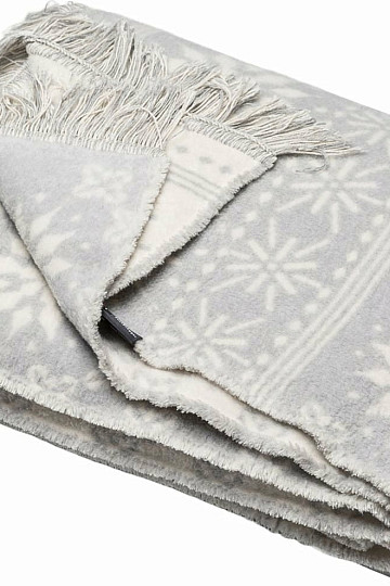 Cotton blanket Winter snowflakes Flakes gray