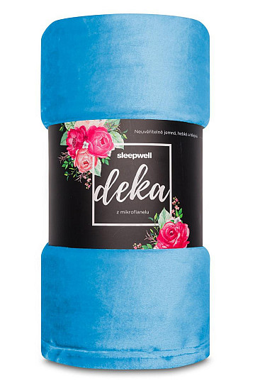 SLEEP WELL microflannel blanket - blue