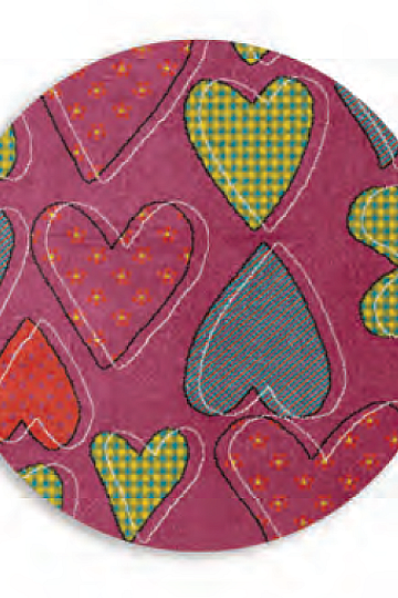 Children's round carpet PLAY heart