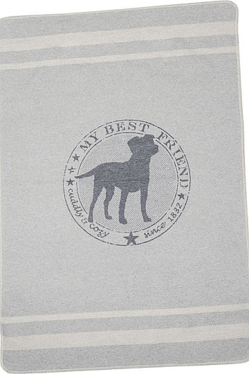 Cotton blanket DF  for dogs BEST FRIEND light gray