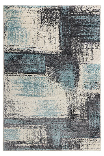 Piece carpet DOUX painting canvas gray / blue