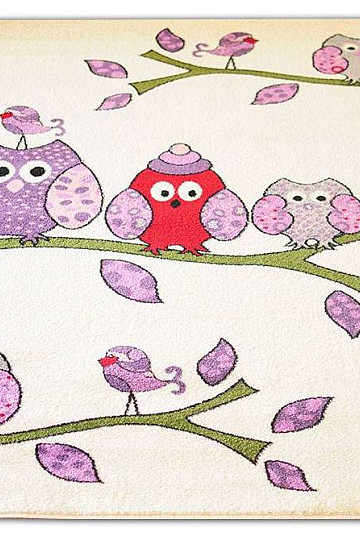Childrens carpet BELLA  OWLS cream