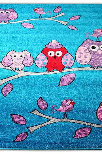 Children&#39;s carpet BELLA OWL turquoise