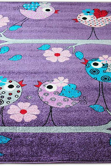 Children&#39;s rug BELLA BIRDS lilac