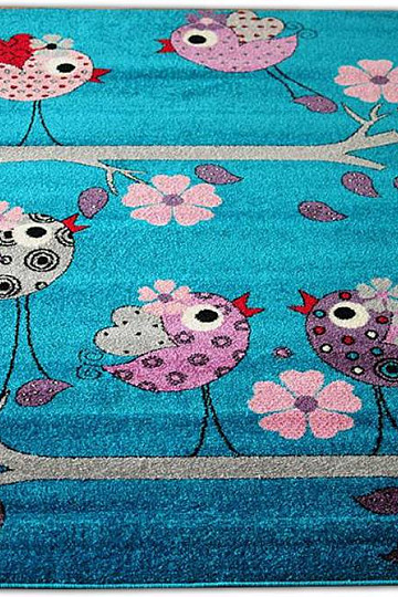 Children&#39;s rug BELLA BIRDS turquoise