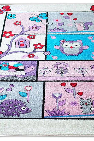 Children&#39;s rug ANIMALS cream