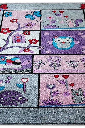 Children&#39;s rug ANIMALS gray